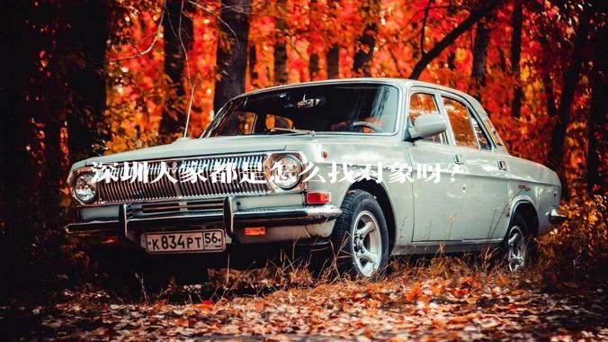 深圳大家都是怎么找对象呀？